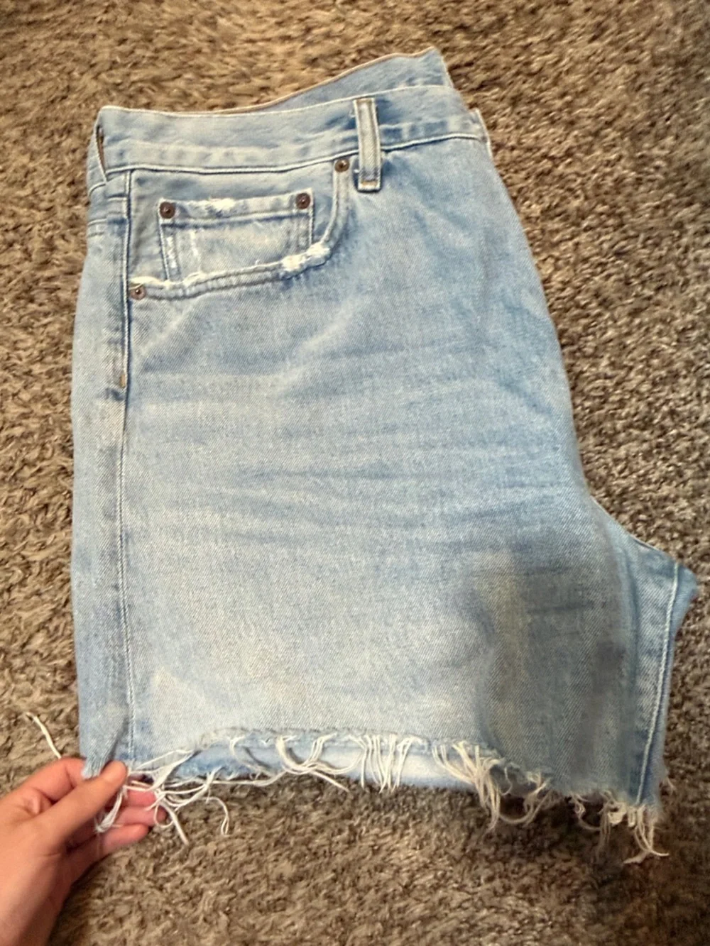 AGOLDE Parker Long Shorts Swapmeet Wash Size 31 High Rise Distressed Denim